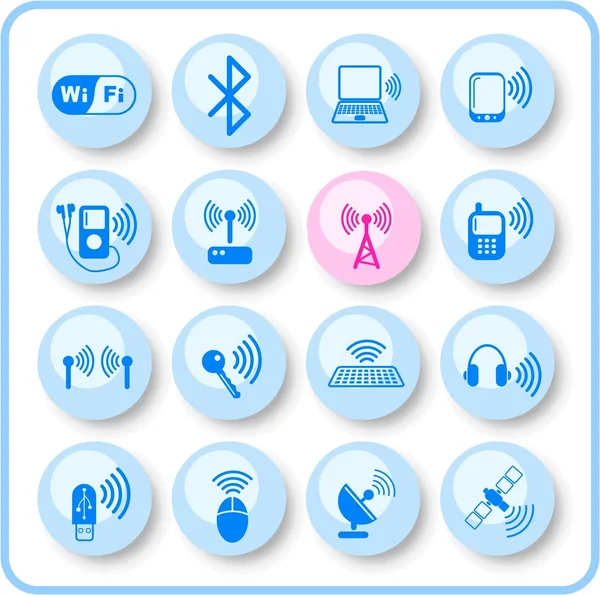Wireless icons — Stock Vector