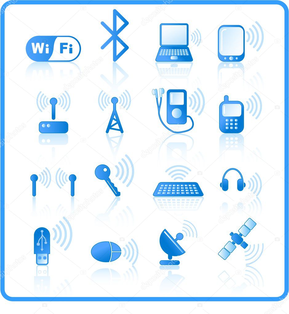Wireless icons Stock Vector Image by ©purumpum #7714706
