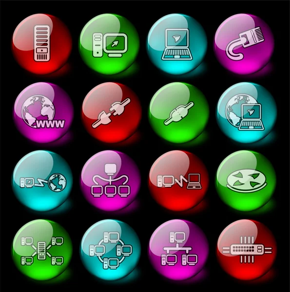 Iconos de red — Vector de stock