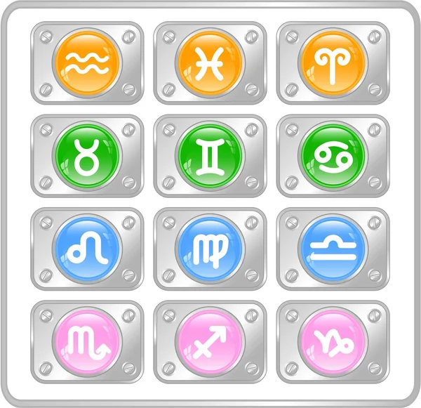 Zodiac icons — Stock Vector