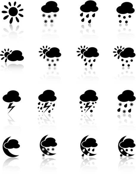 Ikony počasí Vektorová Grafika