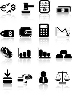 Money icons clipart