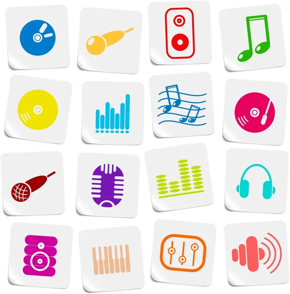 Ícones de áudio — Vetor de Stock
