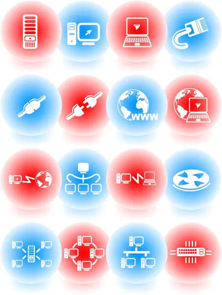 Iconos de red — Vector de stock