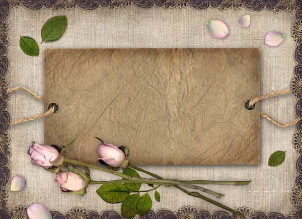 Romantic scrapbook background with roses