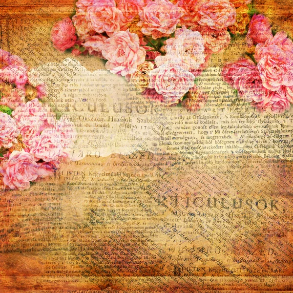 Grunge sfondo astratto con rose — Foto Stock