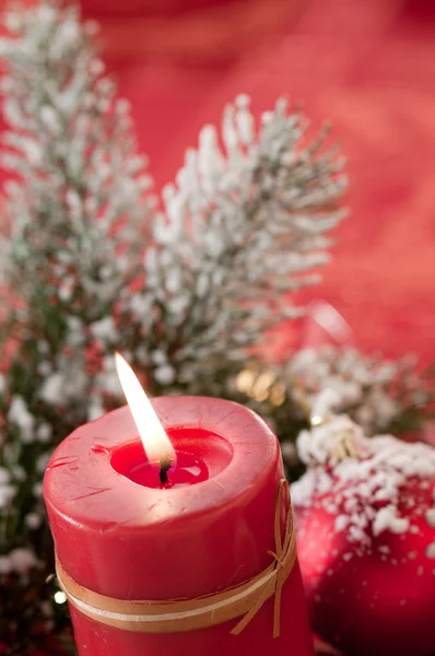 Osvětlení Vánoční svíčky — Stock fotografie