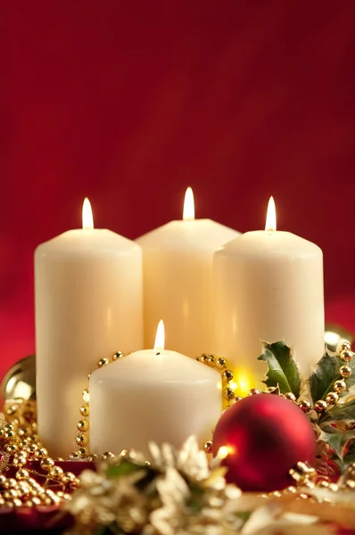 Atmosfera natalizia - candele — Foto Stock