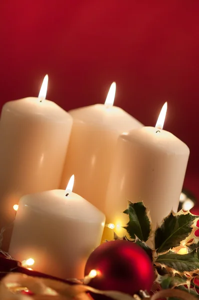 Christmas atmosphere - candles — Stock Photo, Image