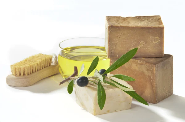Sapone da bagno olio d'oliva — Foto Stock