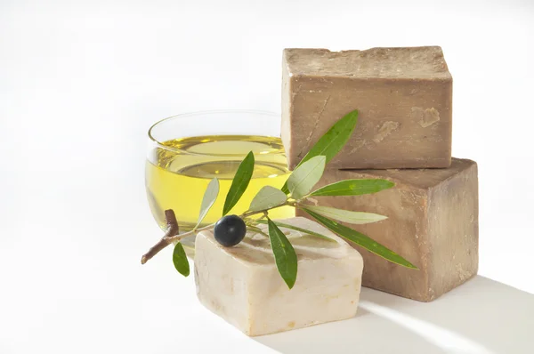 Wanna mydła oliwa z oliwek — Zdjęcie stockowe