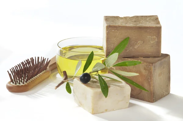 Bath soap olive oil — Stock Photo, Image