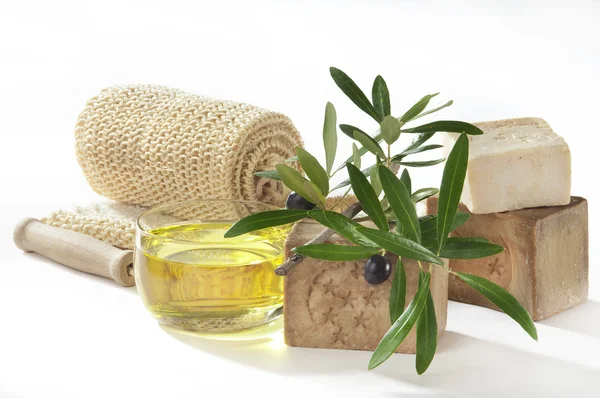 Оливковое масло для ванны — стоковое фото