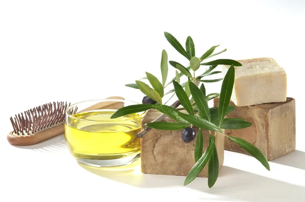 Vana mýdlo olivový olej — Stock fotografie