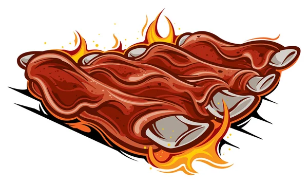 Côtes levées barbecue — Image vectorielle