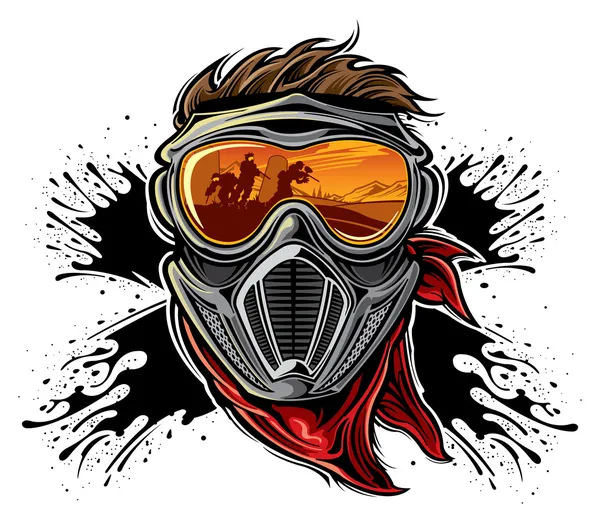 Paintball player — Stock Vector