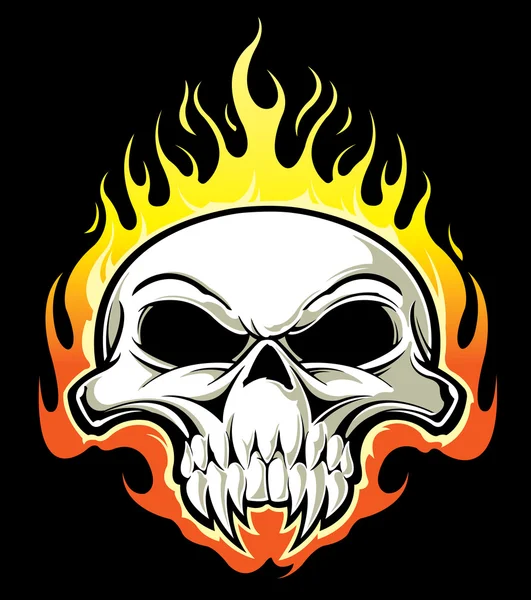 Flaming schedel — Stockvector