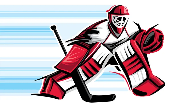 Giocatore di hockey — Vettoriale Stock