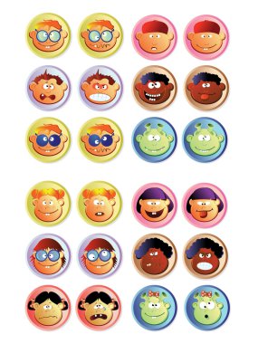 Boys and girls_web buttons clipart