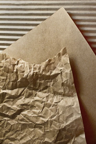 Τσαλακωμένο χαρτί και κυματοειδείς διπλής όψης χαρτόνι υφές — Φωτογραφία Αρχείου
