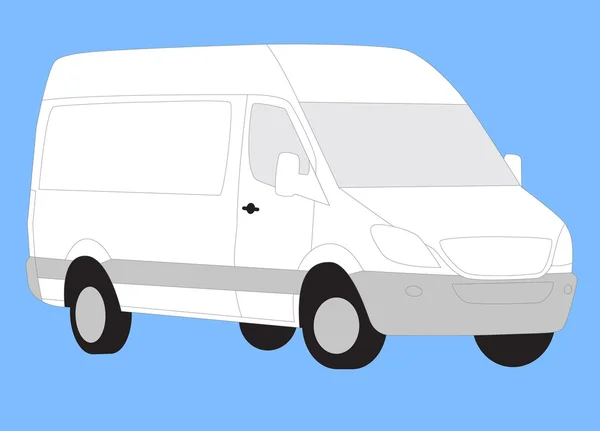 รถตู้ขนส่งสีขาว — ภาพเวกเตอร์สต็อก