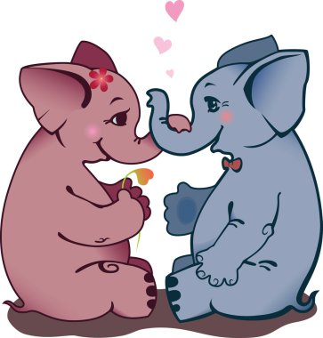 Two elephant clipart