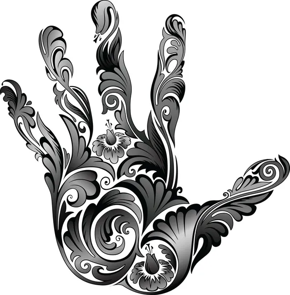 Main de fleur — Image vectorielle
