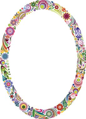 Oval floral frame clipart