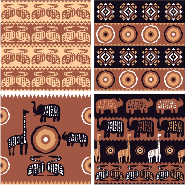 African Seamless Patterns — Stock Vector