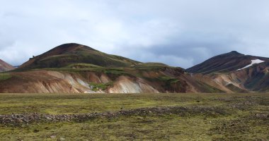 Landmannalaugar rhyolite coloured hills, Iceland clipart