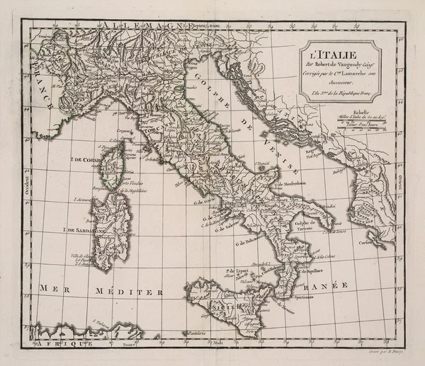 Mapa antiguo de Italia — Foto de Stock