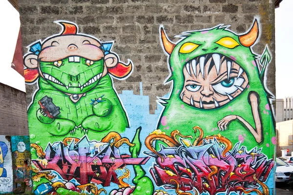 stock image Colorful graffiti in Reykjavik, Iceland