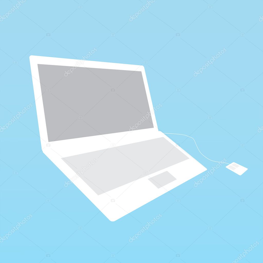 Clear vector illustration of laptop