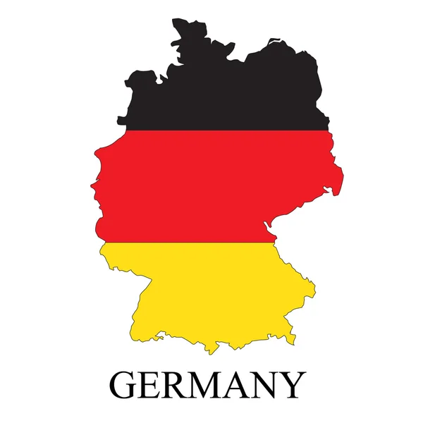 Χάρτης Γερμανία με σημαία και όνομα — Διανυσματικό Αρχείο