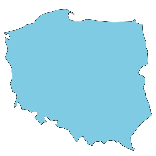 Polen duidelijk kaart — Stockvector