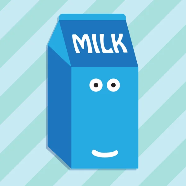 Caractère souriant du lait — Image vectorielle