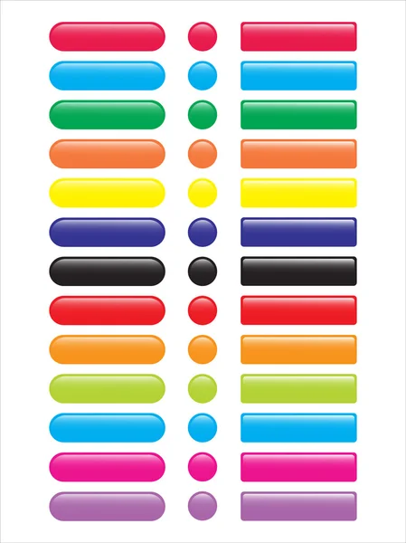 Runde quadratische Farbverlauf Web-Tasten eingestellt — Stockvektor