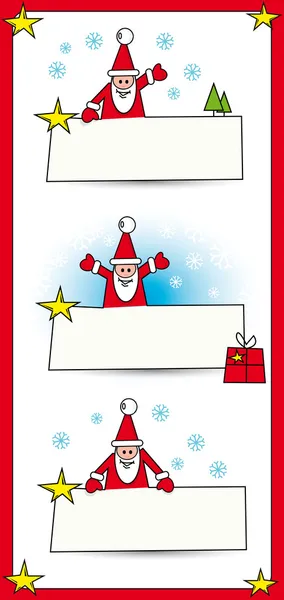 Weihnachtsmann mit Transparenten — Stockvektor
