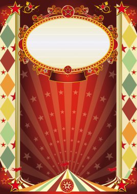 Circus vintage rhombus poster clipart