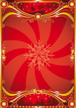 Red christmas poster clipart