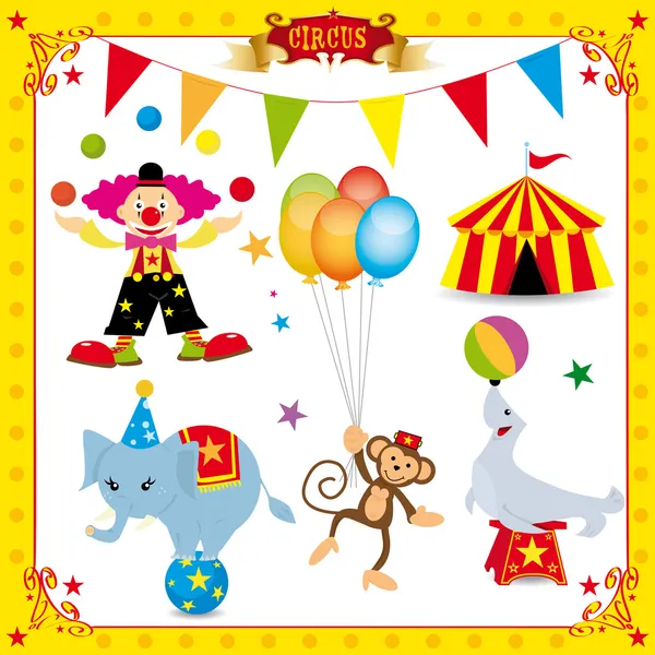 Fun Circus Set — Stock Vector