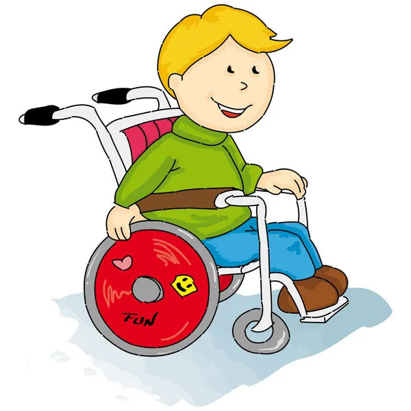 Handicapped little boy — Stock Vector