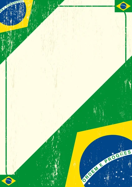 Manifesto grunge brasiliano — Vettoriale Stock