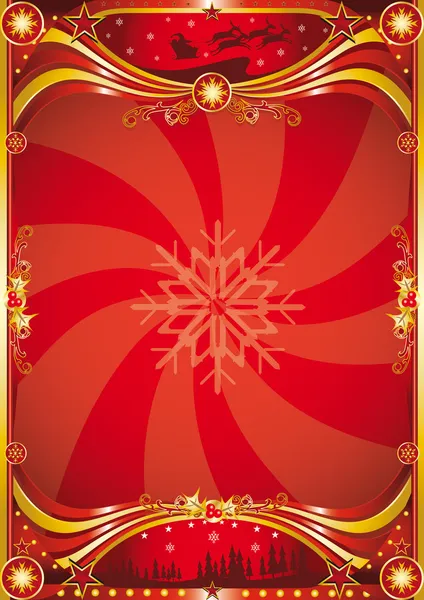 Cartaz de Natal vermelho — Vetor de Stock