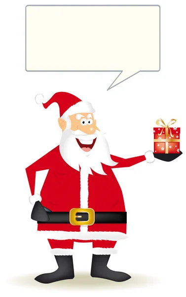 Santa claus whith malý dárek — Stockový vektor