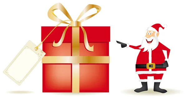 Santa s velký dárek — Stockový vektor