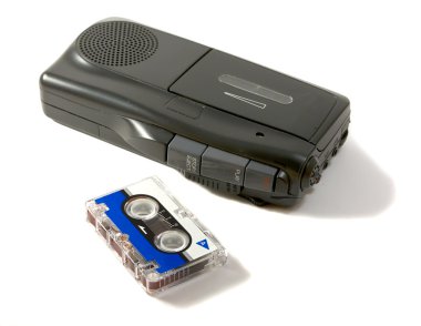 Dictaphone and magnetic tape clipart