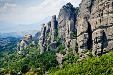 Meteora panorama St nicholas anapaus kutsal Manastırı ile