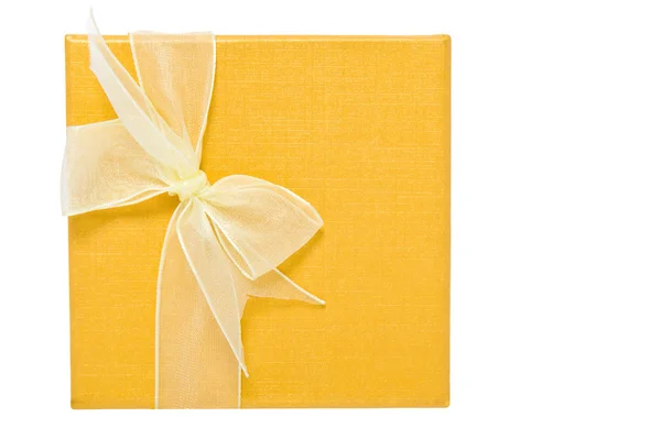 Yellow christmas gifts box — Stock Photo, Image