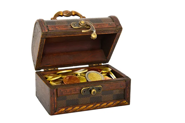 stock image Chest with euro coins